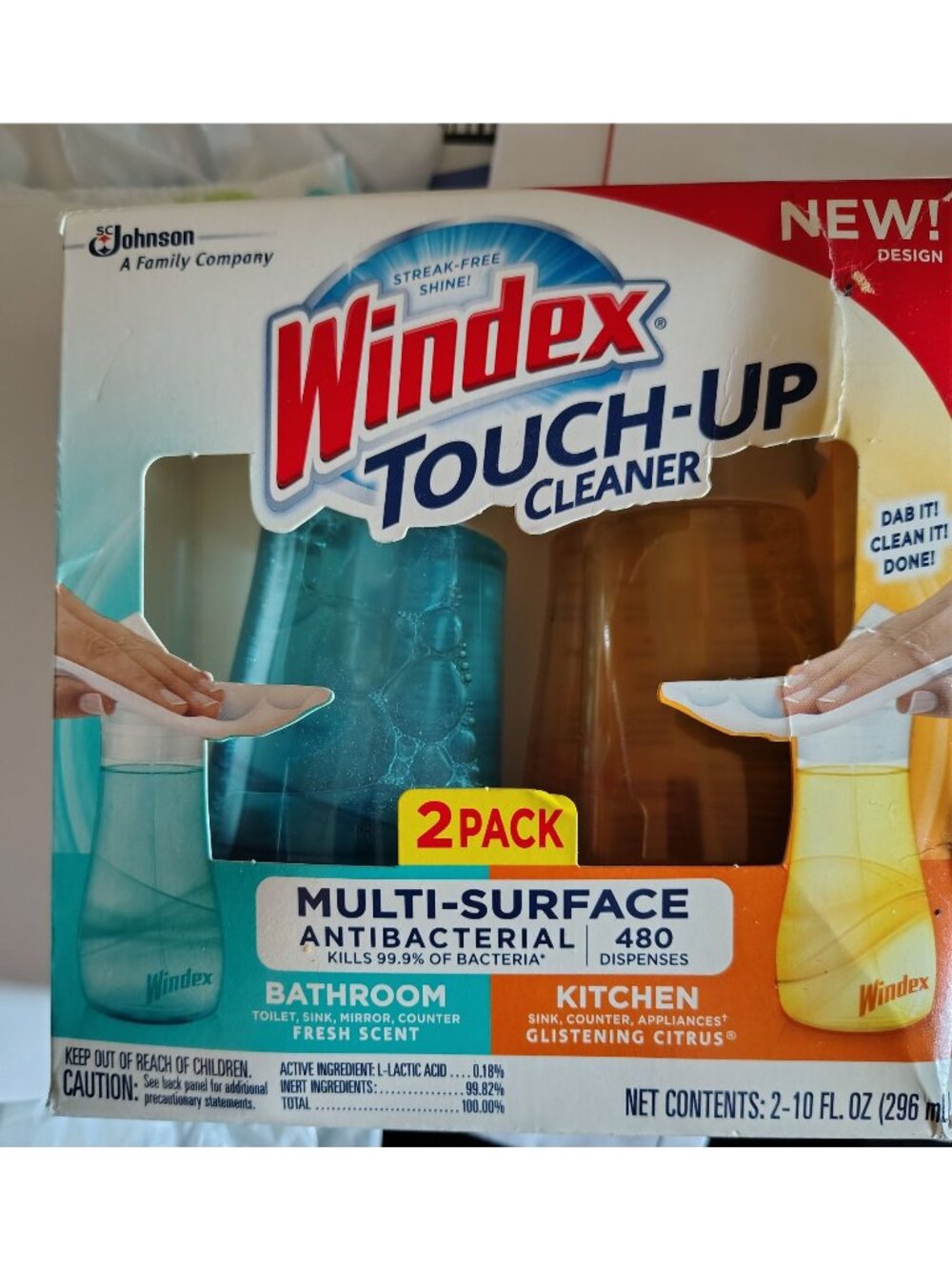 2x (DISCONTINUED) Windex Touch Up Multi Surface Cleaner Glistening Citrus 10oz